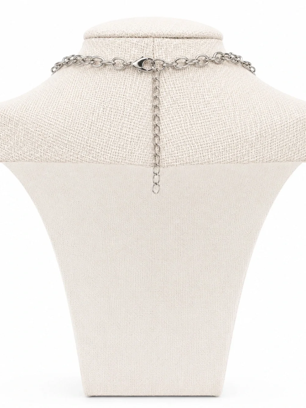 Layered Pixel Heart Necklace Love You Charm Silver Tone Minimalist Y2K Gift